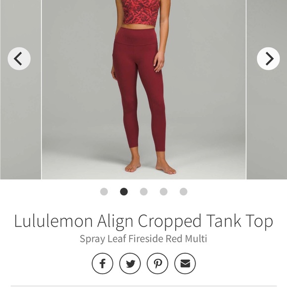 Lululemon Align cropped Tank Top Size 6 nwot Red Multi - Picture 4 of 11